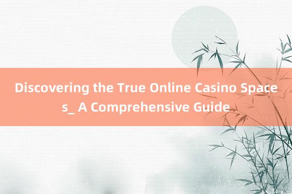 Discovering the True Online Casino Spaces_ A Comprehensive Guide