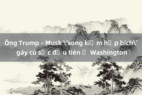 Ông Trump - Musk 'song kiếm hợp bích' gây cú sốc đầu tiên ở Washington