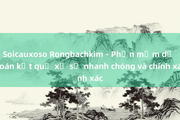 Soicauxoso Rongbachkim - Phần mềm dự đoán kết quả xổ số nhanh chóng và chính xác