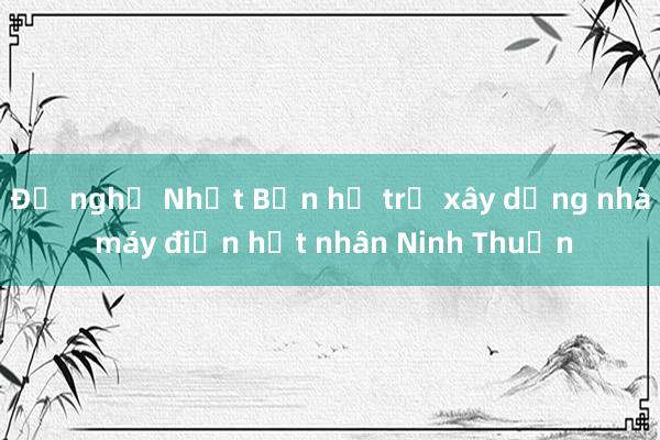 Đề nghị Nhật Bản hỗ trợ xây dựng nhà máy điện hạt nhân Ninh Thuận