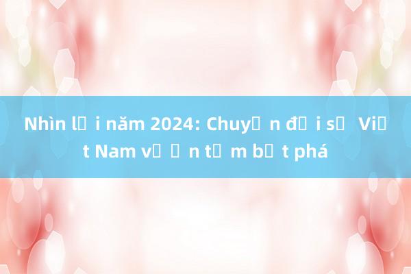 Nhìn lại năm 2024: Chuyển đổi số Việt Nam vươn tầm bứt phá